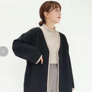 シマムラ(しまむら)の専用　新品　しまむら tera wear emu  配色カーディガン 黒 M(カーディガン)