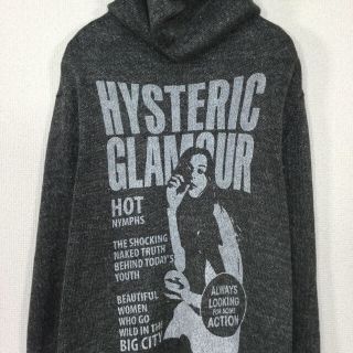 ヒステリックグラマー(HYSTERIC GLAMOUR)の【美品・ヒスガールプリント】ヒステリックグラマー　ニットパーカー　ジップアップ(パーカー)