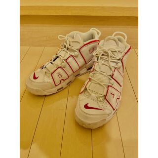 ナイキ(NIKE)のNIKE AIR MORE UPTEMPO WHITE/VARSITY RED(スニーカー)