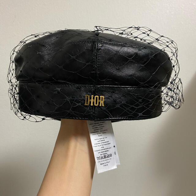 ご専用Dior レザー　キャップ　帽子　キャスケット　美品　58