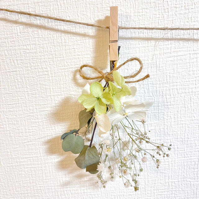 ドライフラワー スワッグ ガーランド バラ 林檎 紫陽花 スターチス ...