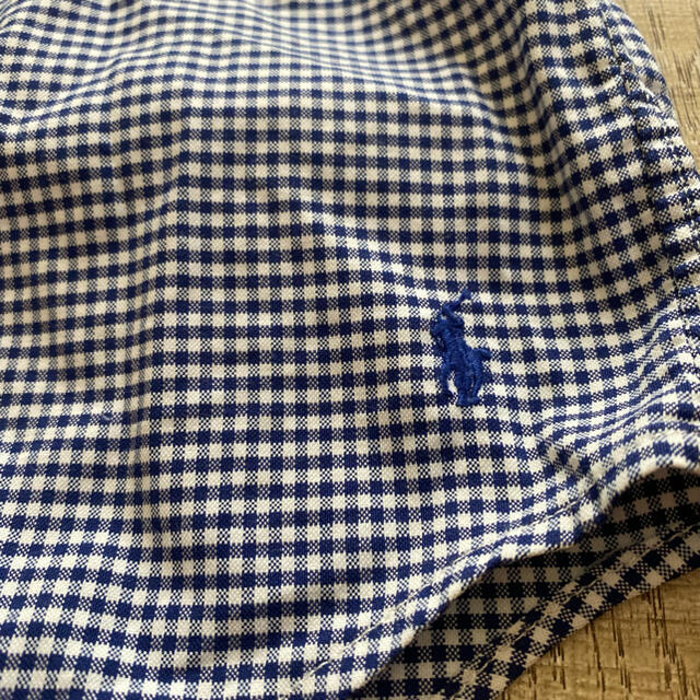 POLO RALPH LAUREN(ポロラルフローレン)の○“値下げ！”【中古】ラルフローレン　子供用半袖ギンガムCシャツ(3/3T) キッズ/ベビー/マタニティのキッズ服男の子用(90cm~)(ブラウス)の商品写真