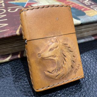 ジッポー(ZIPPO)の【ZIPPO】TADY&KING ウルフ インディアン 全面革張り ジッポー(タバコグッズ)