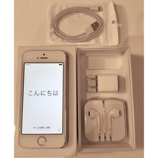 アップル(Apple)の美品 iPhone5s 64Gゴールド Docomo 新品イヤホン、箱付(スマートフォン本体)