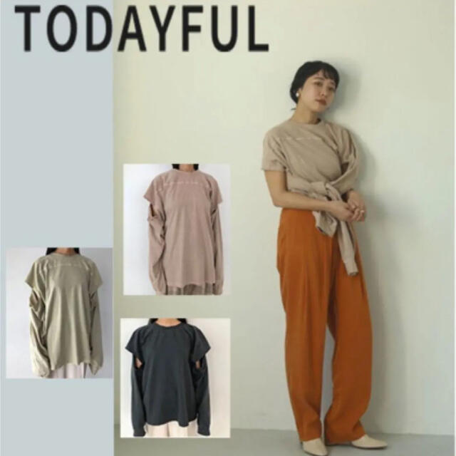 TODAYFUL(トゥデイフル)のTODAYFUL 　Sleeve Slit Long T-Shirts レディースのトップス(Tシャツ(長袖/七分))の商品写真