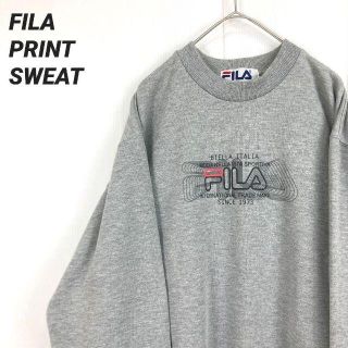 フィラ(FILA)の【ユニセックス古着】FILA プリントスエットスウェットトレーナー　霜降りグレー(スウェット)