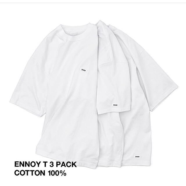 袖ロゴ　Mサイズ　バラ売り　ENNOY 3PACK T (WHITE)