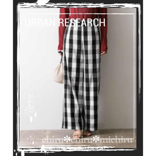 URBAN RESEARCH(アーバンリサーチ)の美品 アーバンリサーチ ワッフル調素材✽ブロックチェックパンツ レディースのパンツ(カジュアルパンツ)の商品写真