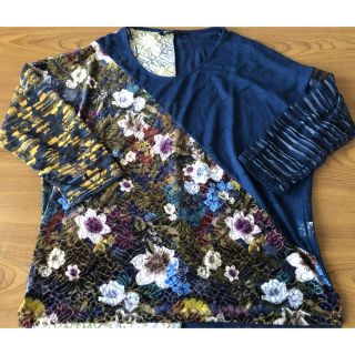 デシグアル(DESIGUAL)のデシグアルの長袖カットソー(used品)紺(カットソー(長袖/七分))