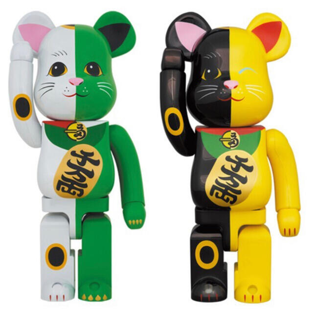 ショッピング MEDICOM TOY - BE@RBRICK 招き猫 100%+400% 白×緑 金×黒 2体セット セール期間限定