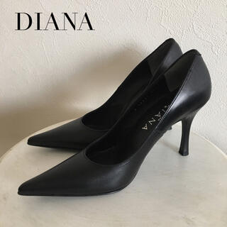 ダイアナ(DIANA)の美品 DIANA ダイアナ ベーシック 定番 パンプス 黒 22㎝(ハイヒール/パンプス)