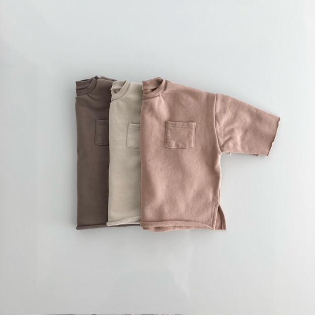 韓国子供服　big box deck T  ピンクココア 80 裏起毛　新品 キッズ/ベビー/マタニティのキッズ服男の子用(90cm~)(Tシャツ/カットソー)の商品写真