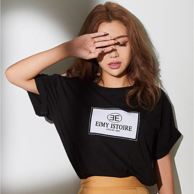 eimy istoire(エイミーイストワール)のeimy istoire フロッキープリントエイミーTシャツ レディースのトップス(Tシャツ(半袖/袖なし))の商品写真