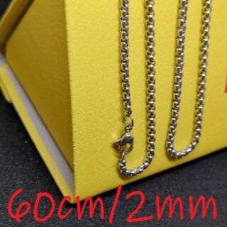 ステンレス チェーン ネックレス ロール シルバー カラー 60 cm 2 mm(ネックレス)