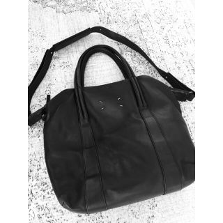 マルタンマルジェラ(Maison Martin Margiela)のマルジェラ　Margiela セーラーバッグ　レザー　ブラック　正規品　美品(トートバッグ)