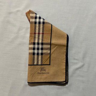 バーバリー(BURBERRY)のBurberrys ハンカチ　中古品　ブラウンチェック　#1110(ハンカチ)