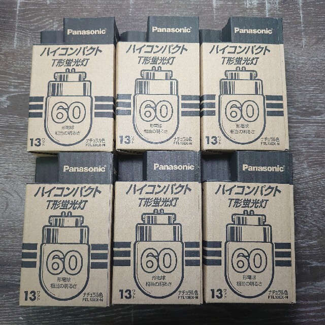Panasonic(パナソニック)のFTL13EX-N ナチュラル色 6個セット インテリア/住まい/日用品のライト/照明/LED(蛍光灯/電球)の商品写真