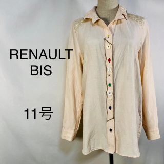 セール中　RENAULTBIS ルノービス　長袖ブラウス　長袖シャツ　薄ピンク(シャツ/ブラウス(長袖/七分))