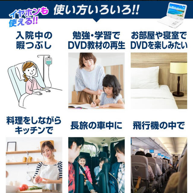 ポータブルDVDプレーヤー 車載 10.1インチ スマホ/家電/カメラのテレビ/映像機器(DVDプレーヤー)の商品写真