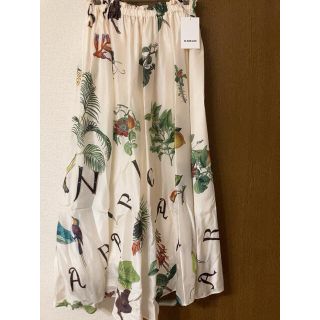 スカート CABaN シルク ボタニカルプリントロングスカート 2vl17pBWDe