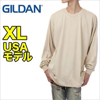 ギルタン(GILDAN)の【新品】ギルダン 長袖 Tシャツ XL ベージュ ロンT 無地 メンズ(Tシャツ/カットソー(七分/長袖))