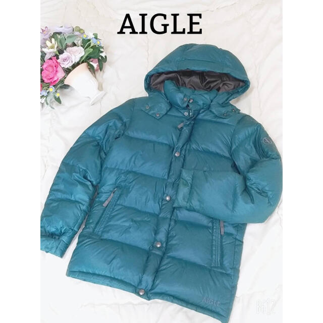 AIGLE(エーグル)のAIGLE エーグル ダウンジャケット グリーン ブルー レディースのジャケット/アウター(ダウンジャケット)の商品写真