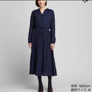 ユニクロ(UNIQLO)の【専用】新品未使用▪UNIQLOロングシャツワンピースL(ロングワンピース/マキシワンピース)