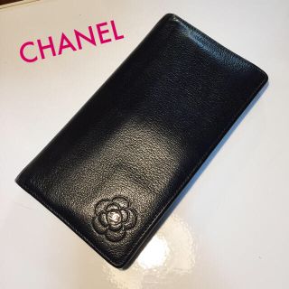 シャネル(CHANEL)の美品✨CHANEL❤️カメリアココマーク 長財布 ブラック(財布)