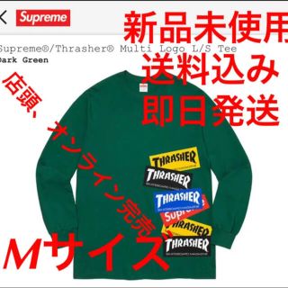 シュプリーム(Supreme)のシュプリーム スラッシャー マルチ ロゴ L/S Tシャツ "ダーク グリーン"(Tシャツ/カットソー(七分/長袖))