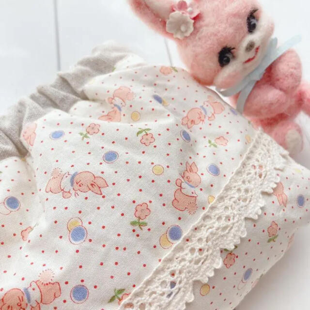 大流行中! handmade⚘30'sコットン(復刻)うさぎのパカパカポーチ 大流行中! handmade⚘30'sコットン(復刻)うさぎのパカパカポーチ