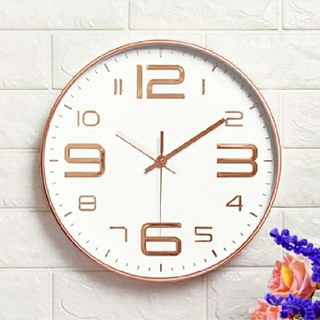 壁掛け時計　シンプル　丸型　ホワイト(掛時計/柱時計)