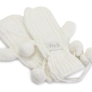 ディーアンドジー(D&G)のD&G JUNIOR Jr ミトン手袋 子供用  ホワイト サイズL(手袋)