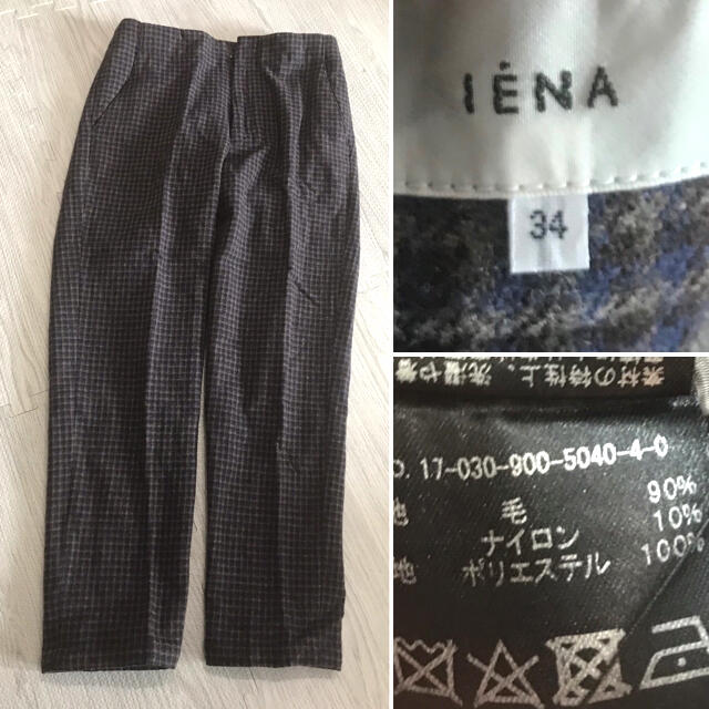 IENA(イエナ)の2017AW ウールチェックスティックパンツ　34 レディースのパンツ(カジュアルパンツ)の商品写真