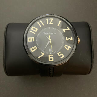 テンデンス(Tendence)のtendence腕時計　ブラック　電池交換必要！！(腕時計)