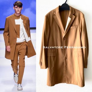 サルヴァトーレフェラガモ(Salvatore Ferragamo)の14.SS 国内正規美品■フェラガモ・チェスターコート_春夏/ロング・ブラウン(チェスターコート)