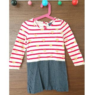 ベビーギャップ(babyGAP)のbaby GAP★3years/100cm★切り替え長袖チュニックワンピース(ワンピース)