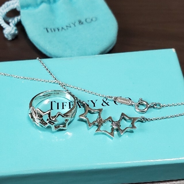 お値下げしました。Tiffany　トリプルスターのリングとネックレス 1