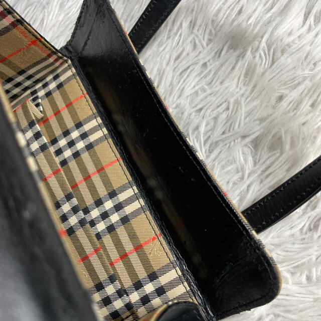 BURBERRY(バーバリー)の●ヴィンテージ●BURBERRY バーバリー ハンドバッグ ノバチェック レザー レディースのバッグ(ハンドバッグ)の商品写真