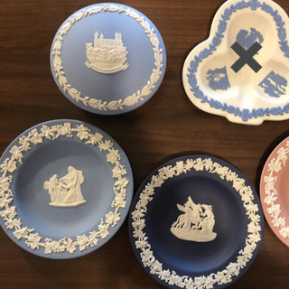 ウェッジウッド(WEDGWOOD)の値下げ　ウェッジウッド　ジャスパーウェア　小皿　小物入れ　セット　美品(食器)