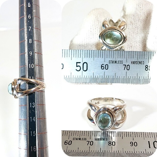 1070 SILVER925 水晶 クリスタルリング11.5号 シルバー925 レディースのアクセサリー(リング(指輪))の商品写真