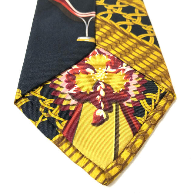 WEB限定カラー HERMES エルメス総柄スカーフ柄デザインネクタイ 