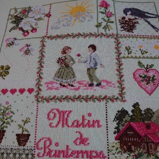 ハンドメイド　クロスステッチ　完成品(その他)
