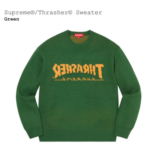 トップスMサイズ Green Supreme Thrasher Sweater