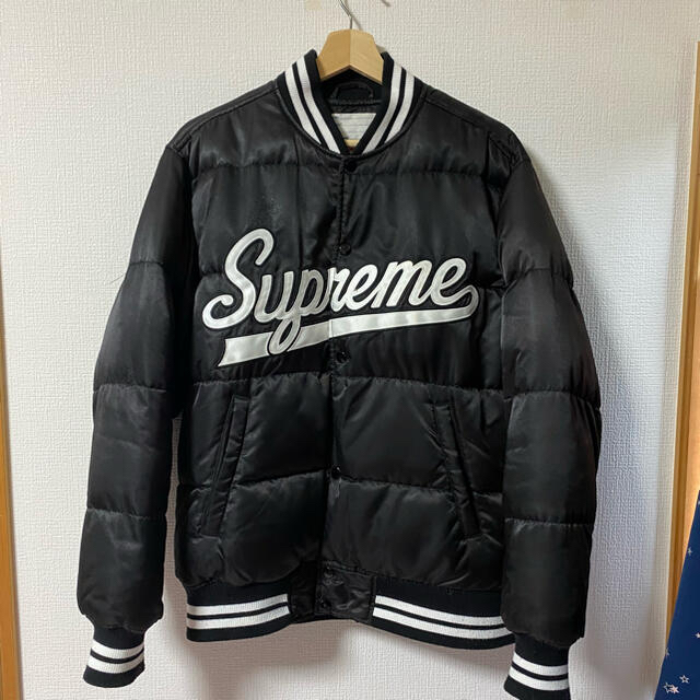 Supreme Script Varsity Puffy Jacket 黒S