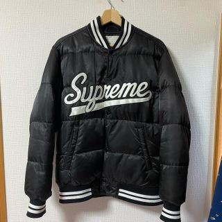 シュプリーム(Supreme)のSupreme Script Varsity Puffy Jacket 黒S(ダウンジャケット)