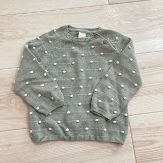 エイチアンドエム(H&M)の値下げ❣️H&M☆ベビー服☆水玉ニット☆ブルーグリーン80センチ(ニット/セーター)