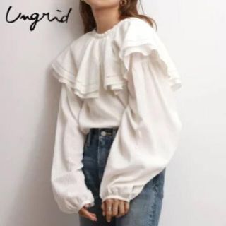 アングリッド(Ungrid)のUngrid  コットンフリルブラウス　新品未使用(シャツ/ブラウス(長袖/七分))