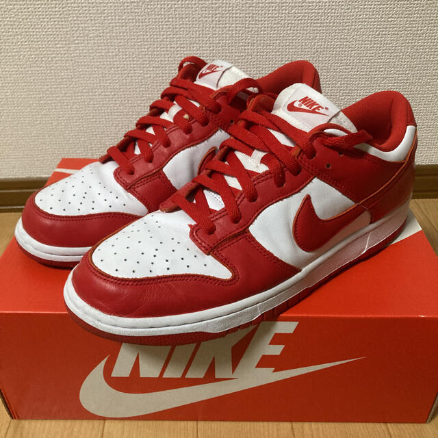 DUNK LOW SP  WHITE/UNIVERSITY RED