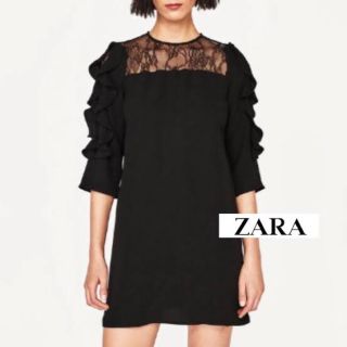 ザラ(ZARA)の☆ZARA  ドレス　ワンピース　レース　フリル　ミニ丈(ミニワンピース)