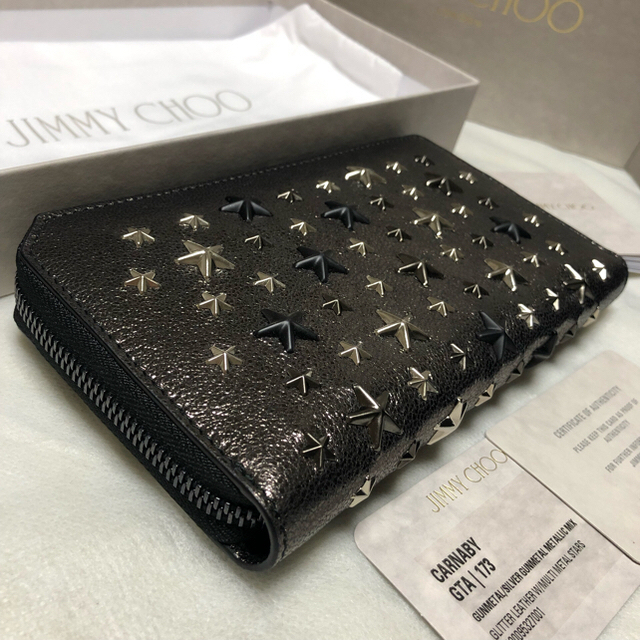 JIMMY CHOO(ジミーチュウ)のりんりん様専用💖Jimmy Choo 長財布　財布ウォレット　黒　スタッズ メンズのファッション小物(長財布)の商品写真